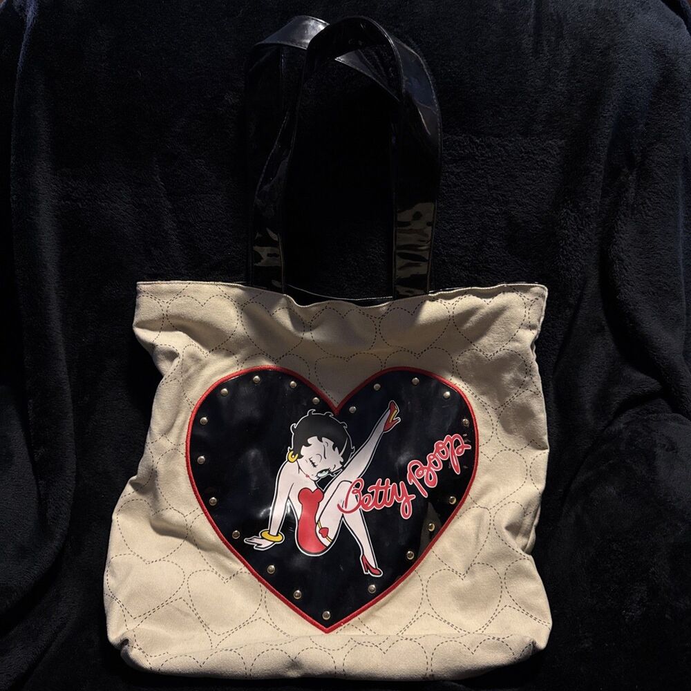 Betty Boop Hearts Kick Shopping Bag Tote Purse Handbag